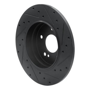 Mercedes-Benz E320 Brake Rotor (1) - Rear Left - R1 Concepts - Drilled & Slotted - Black - `98-`03
